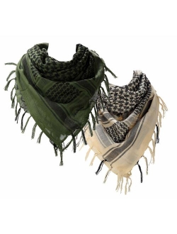 100% Cotton Military Shemagh Arab Tactical Desert Keffiyeh Thickened Scarf Wrap for Women and Men 43"x43"