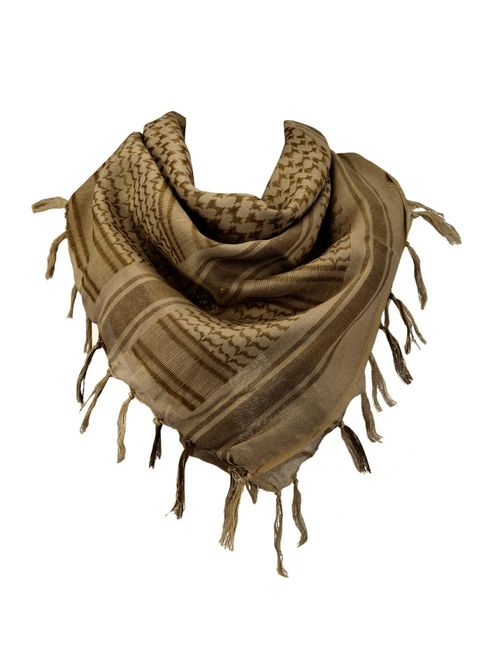 100% Cotton Military Shemagh Arab Tactical Desert Keffiyeh Thickened Scarf Wrap for Women and Men 43"x43"