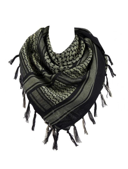 100% Cotton Military Shemagh Arab Tactical Desert Keffiyeh Thickened Scarf Wrap for Women and Men 43"x43"