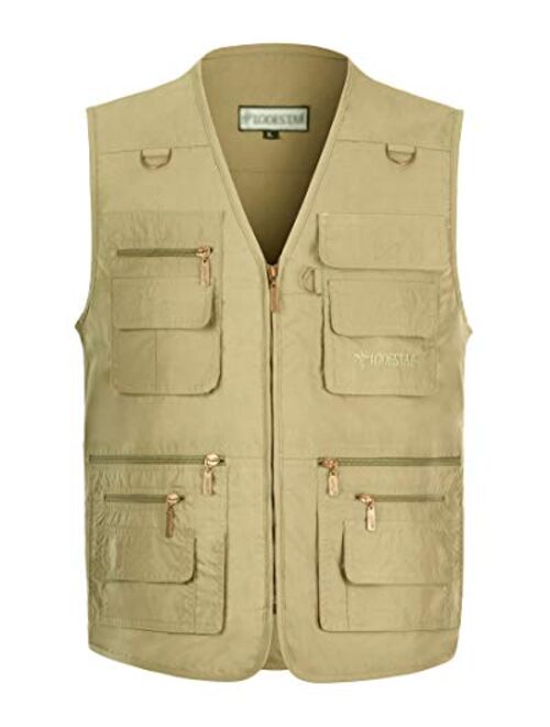 Gihuo Men's Summer Outdoor Work Safari Fishing Travel Vest with Pockets