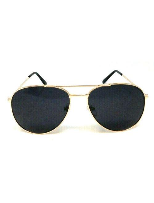 Black & Gold Pilot Aviator Sunglasses