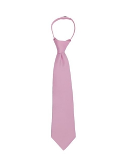 Boy's 11" Pretied Ready Made Solid Color Zipper Tie