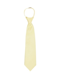 Boy's 11" Pretied Ready Made Solid Color Zipper Tie