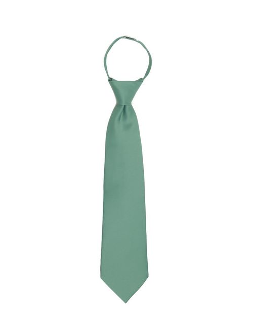 Jacob Alexander Boy's 11" Pretied Ready Made Solid Color Zipper Tie