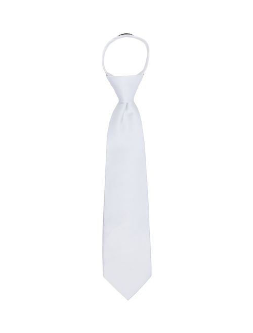 Jacob Alexander Boy's 11" Pretied Ready Made Solid Color Zipper Tie