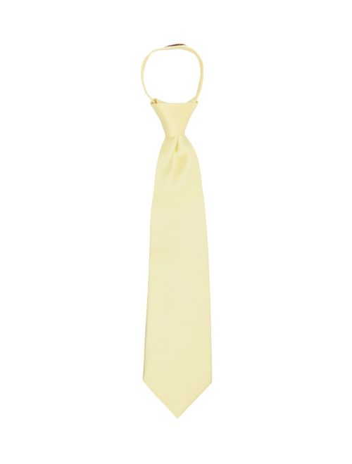 Jacob Alexander Boy's 11" Pretied Ready Made Solid Color Zipper Tie