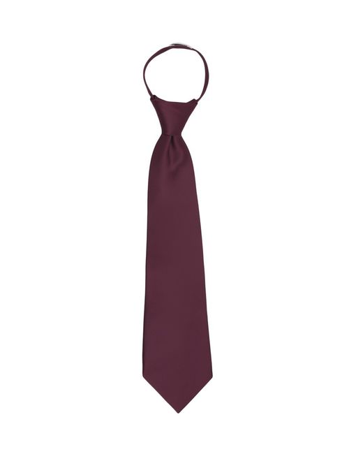 Jacob Alexander Boy's 11" Pretied Ready Made Solid Color Zipper Tie