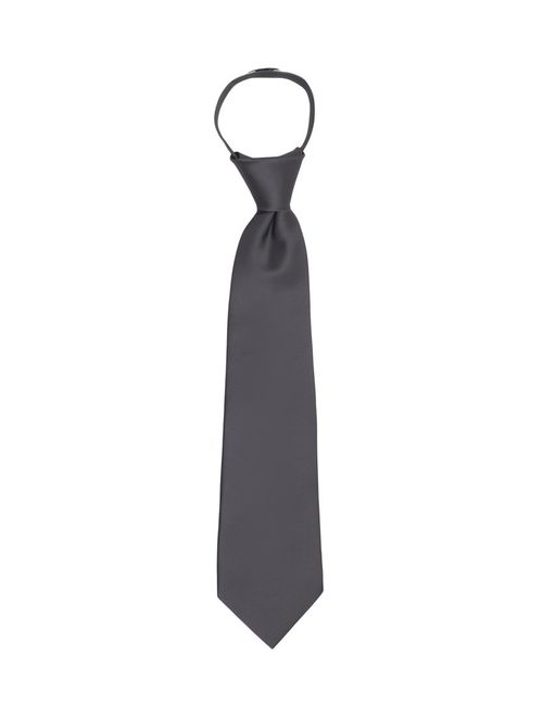 Jacob Alexander Boy's 11" Pretied Ready Made Solid Color Zipper Tie