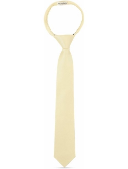 Ties For Boys - Zipper Pre-Tied Woven Boys Tie: Neckties For Kids Wedding Graduation School Uniforms