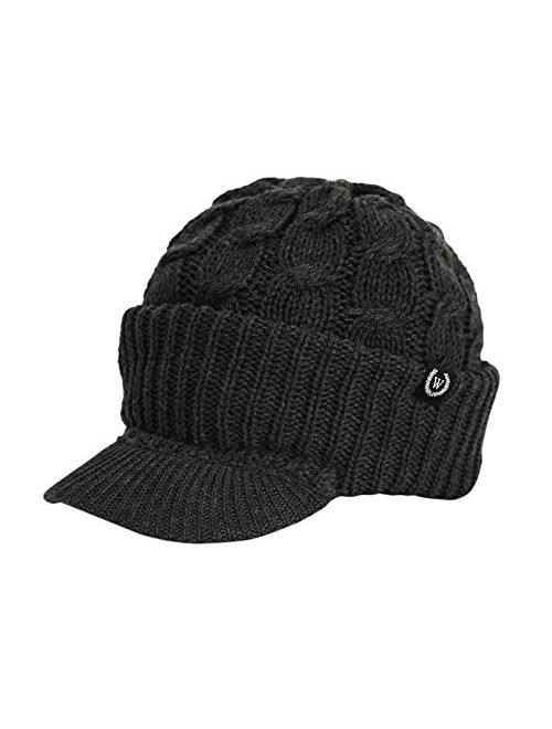 Winter Newsboy Cable Knitted Visor Beanie Bill Winter Warm Hat