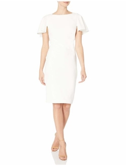 Women's Flutter Sleeves Sheath Dress