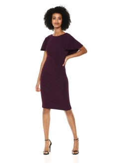 Women's Flutter Sleeves Sheath Dress