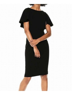 Women's Flutter Sleeves Sheath Dress