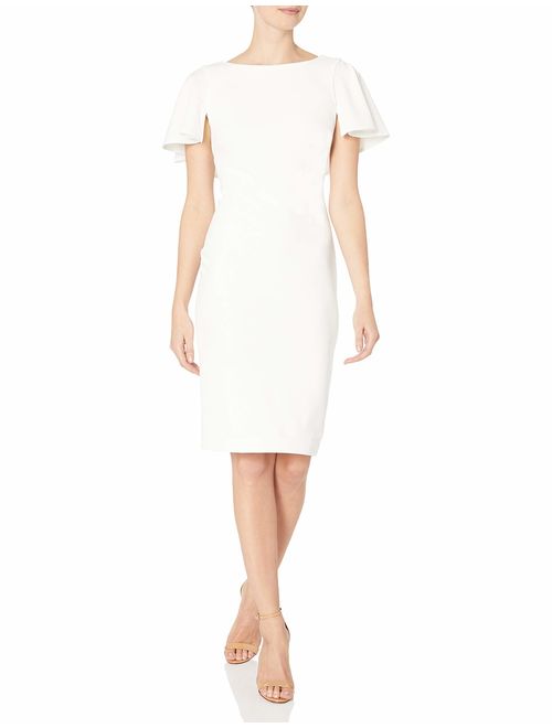 Calvin Klein Women's Flutter Sleeves Sheath Dress