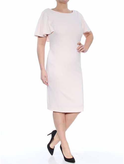 Calvin Klein Women's Flutter Sleeves Sheath Dress