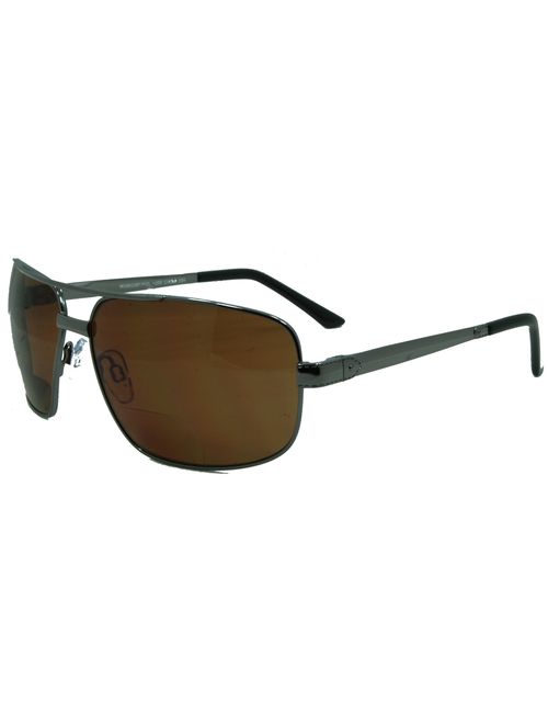 In Style Eyes C Moore Polarized Aviator Nearly Invisible Line Bifocal Sunglasses