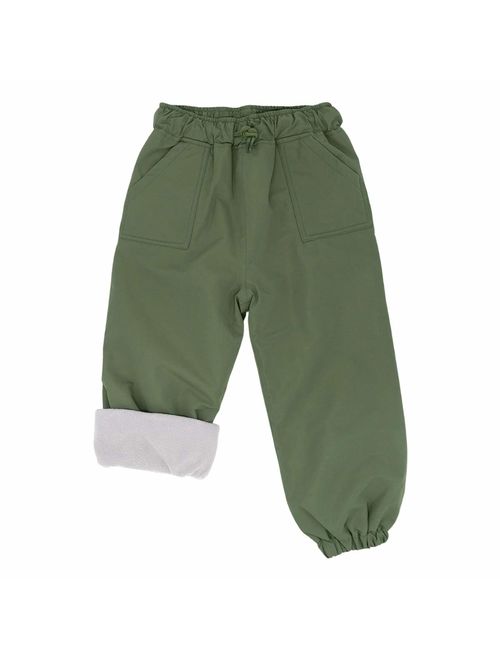 JAN & JUL Kids' Rain or Snow Pants, Water-Proof Cozy-Dry Fleece-Lined for Girls Boys Toddlers