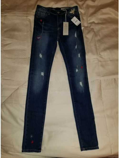 new AG - ED DENIM kids girls youth jeans ELLA super skinny blue size 16 MSRP $69