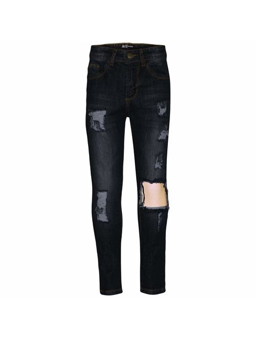 Kids Girls Skinny Jeans Denim Ripped Stretchy Pants Jeggings New Age 3-13 Years