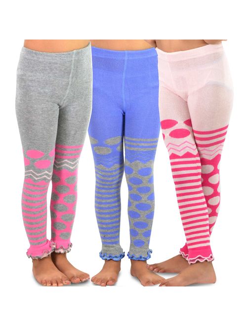 TeeHee (Naartjie) Kids Girls Fashion Cotton Leggings (Footless Tights) 3 Pair Pack