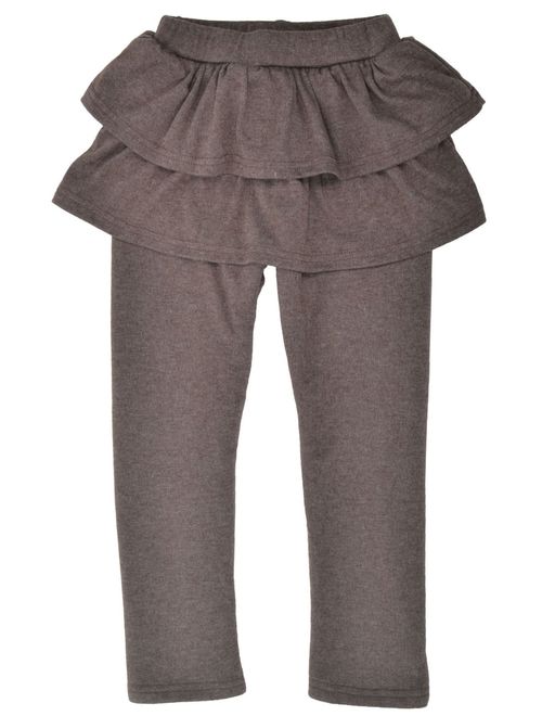 Simplicity Girls Stretchy Fleece Lined Footless Leggings with Ruffle Tutu Skirt