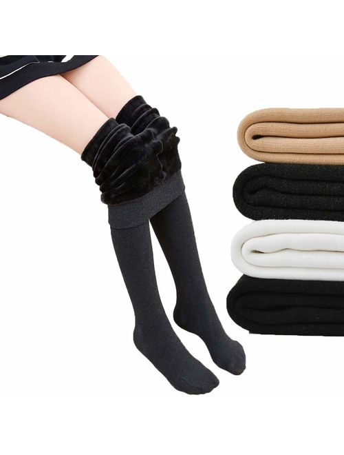 Weigou Winter Girls Leggings Pants Thick Warm Fleece Lined Thermal Stretchy Pants