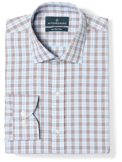 Amazon Brand - BUTTONED DOWN Men's Slim Fit Plaid Dress Shirt, Supima Cotton Non-Iron