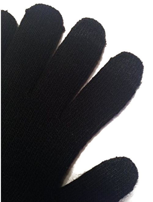 1 or 2 PACK Warm Knitted Stretch touchscreen/texting winter gloves with a soft texture. Just thick enough to not be bulky.