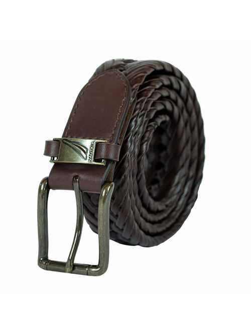 Nautica Men's Fabric Adjustable Buckle Braided Belt