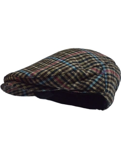 Wonderful Fashion Men's Herringbone Wool Tweed Newsboy IVY Cabbie Driving Hat