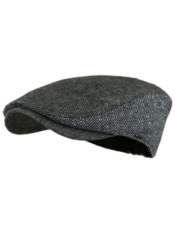 Wonderful Fashion Men's Herringbone Wool Tweed Newsboy IVY Cabbie Driving Hat