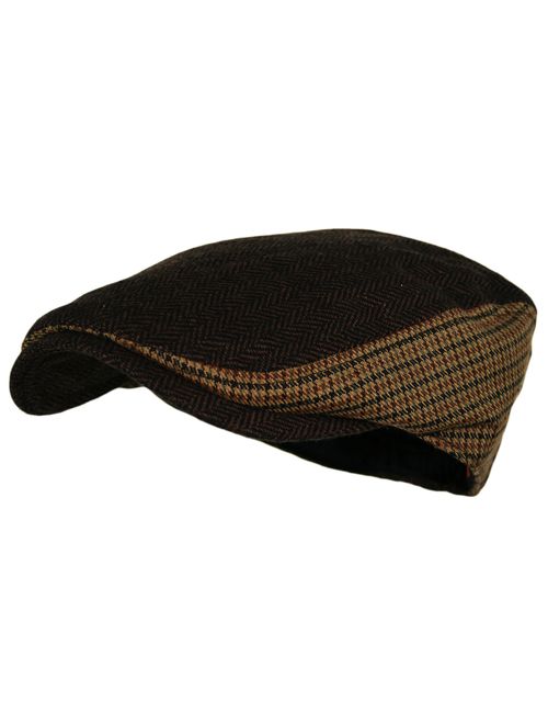 Wonderful Fashion Men's Herringbone Wool Tweed Newsboy IVY Cabbie Driving Hat