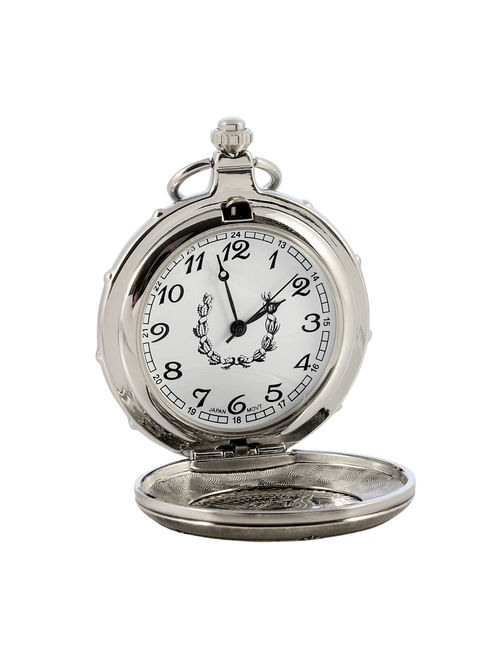 Proof JFK Half Dollar Silvertone Train Coin Pocket Watch