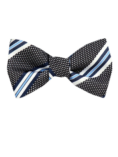 Mens Silk Stripe Self Tie Bow Tie