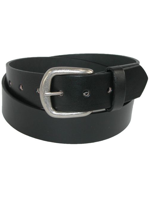 Men's Big and Tall Leather Bridle Belt with Hidden Elastic