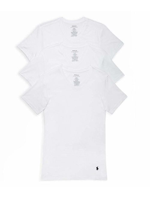 Polo Ralph Lauren Mens Slim Fit Cotton V-Neck T-Shirt 3-Pack Style-RSVNP3