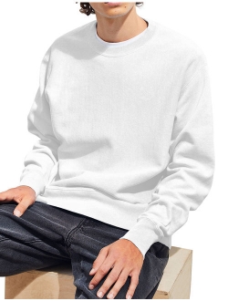 Mens Premium Fleece Crewneck Sweatshirt Casual Brushed Cotton Sweater