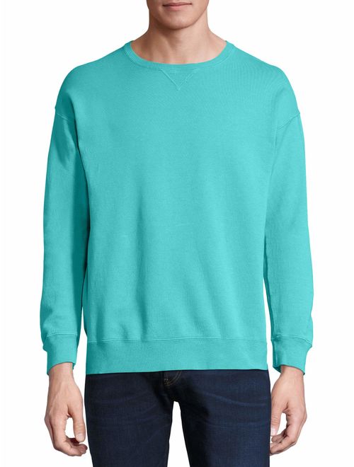 Hanes Big Mens ComfortWash Garment Dyed Fleece Sweatshirt, 3XL, Saltwater