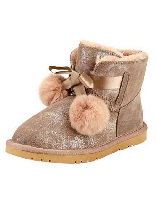 The Doll Maker Girl's Tall Botton Suede Winter Snow Boot (Little Kid/Big Kid)