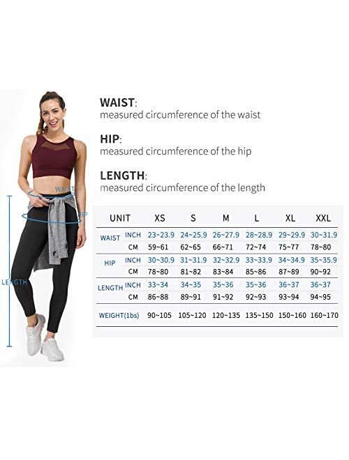 Phisockat High Waist Compression Leggings And Tummy Control -Through Workout Squat Proof Leggings