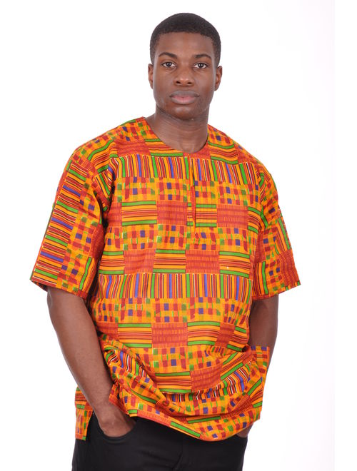 African Print Kente Dashiki Shirt