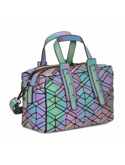Women Geometric Luminous Handbags Shoulder Clutch Bag Satchel Messenger Tote Bags Purse for Girls