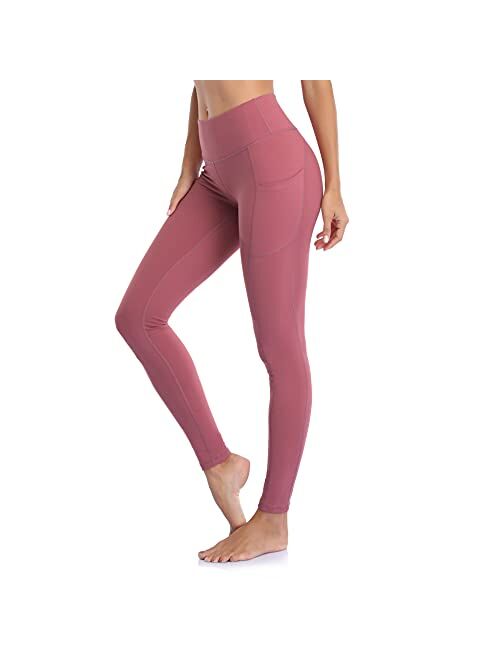 Occffy High Waist Yoga Pants for Women with Pockets Tummy Control Leggings Workout Running Tights DS166