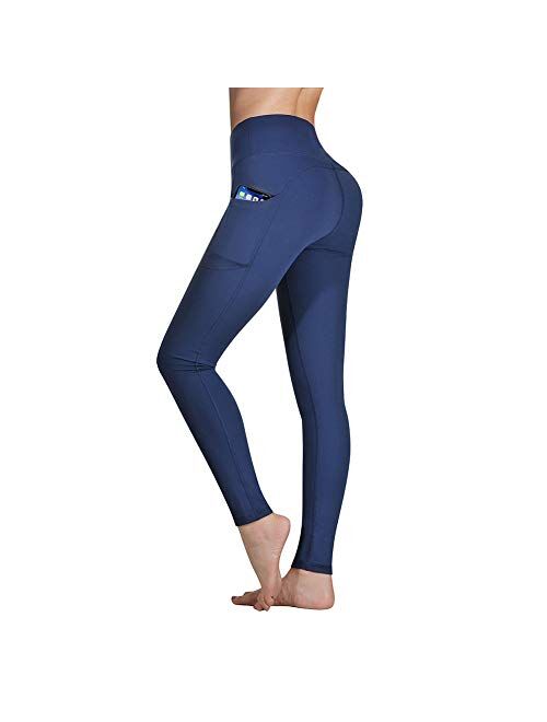 Occffy High Waist Yoga Pants for Women with Pockets Tummy Control Leggings Workout Running Tights DS166