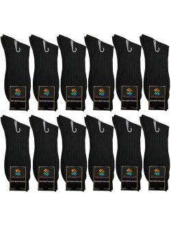 USBingoshop 12 Pairs Men's Argyle Fashion Cotton Casual Dress Socks Soft Crew Socks