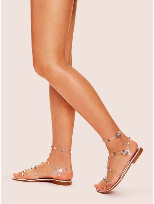 Shein Studded Decor Strappy Sandals