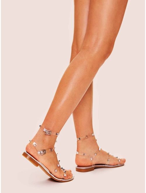 Shein Studded Decor Strappy Sandals