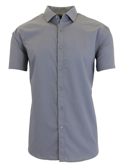 GBH Mens Short Sleeve Dress Shirts Casual Slim Fit