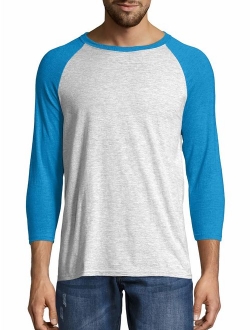 Men's and Big Men's X-Temp Baseball Raglan Tee, Up To Size 3XL