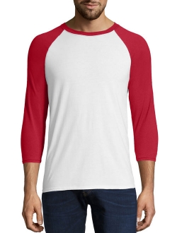 Men's and Big Men's X-Temp Baseball Raglan Tee, Up To Size 3XL